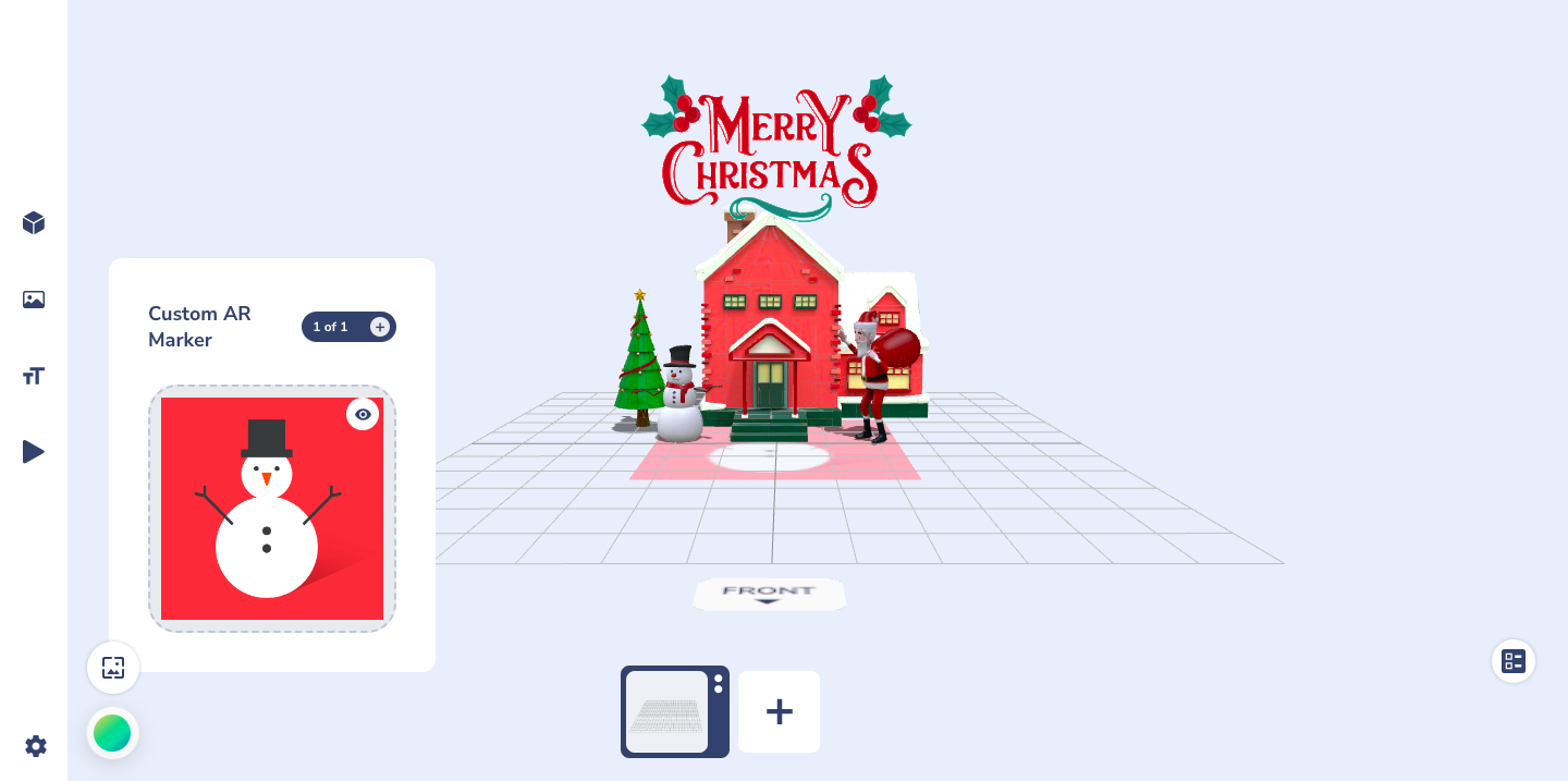 Create AR Christmas greeting cards project with templates on Assemblr Studio